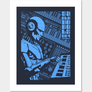 Synth robots 004 for electronic musician and music producer Posters and Art